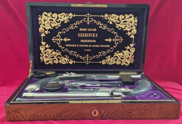 X X X SOLD X X X A pair of gold inlaid French percussion presentation pistols. Ref4036.
