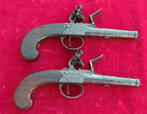 X X X SOLD X X X   A pair of Queen Anne flintlock pistols by Willmore London. Ref  3348