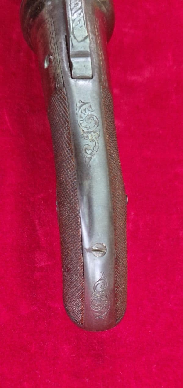 X X X  SOLD X X X  A percussion bar-hammer 6 shot pepper-box revolver. Circa 1840-1850. Ref 4142