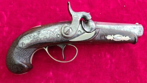 X X X SOLD  X X X   A percussion Derringer .41 cal. retailed by C. SUTER SELMA ALA c.1845. Ref 3256