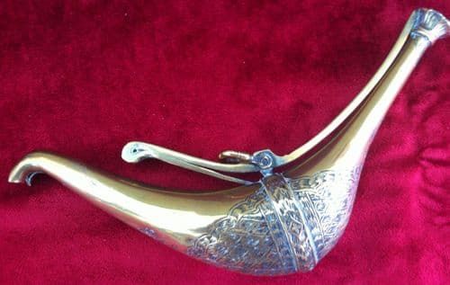 X X X SOLD  X X X A powder or priming flask. Probably from Russia, 18th -19th century.Ref 7849