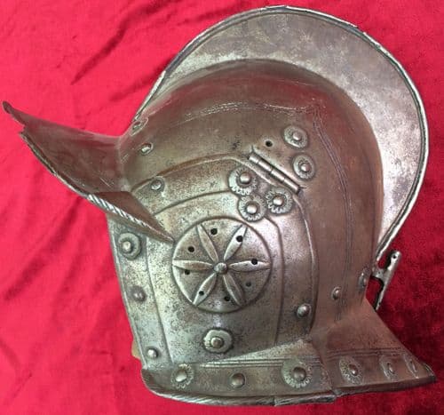 X X X SOLD  X X X  A rare 16th century Burgonet helmet with incised decoration. Ref 8859.