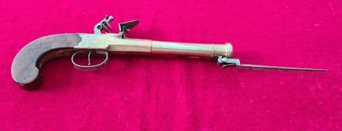 X X X SOLD X X X   A rare British Flintlock Blunderbuss pistol. Circa 1800. Ref 3794.