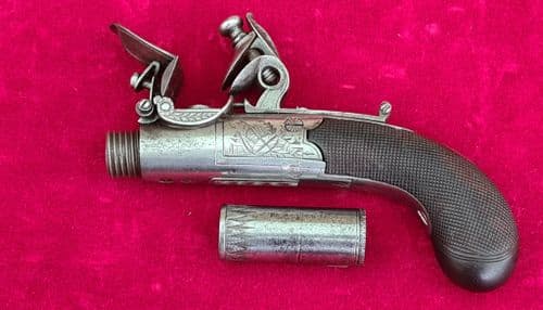 X X X SOLD X X X   A rare Diminutive flintlock pistol made by H. & T. GILL. Ref 3953