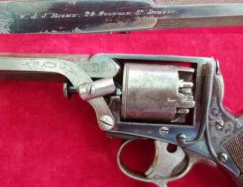 X X X SOLD X X X A rare double trigger Tranter's patent .38 cal Percussion Revolver. Ref 2392.