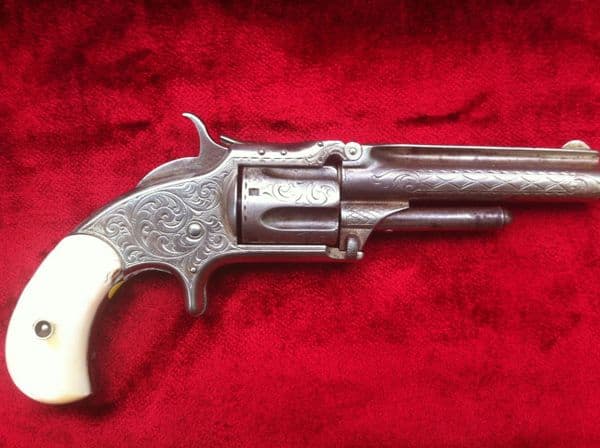 X X X  SOLD X X X  A Rare Engraved American Smith & Wesson Revolver circa 1870 .32 RIMFIRE. Ref