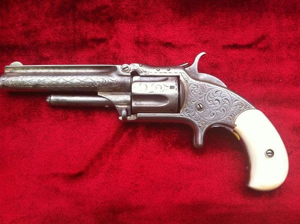 X X X  SOLD X X X  A Rare Engraved American Smith & Wesson Revolver circa 1870 .32 RIMFIRE. Ref