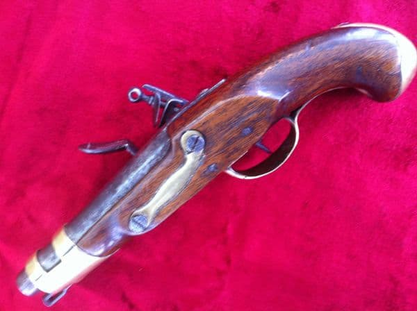 X  X X SOLD X X X A Rare French Napoleonic Military Flintlock Pistol C. 1780-1820. Ref 6669