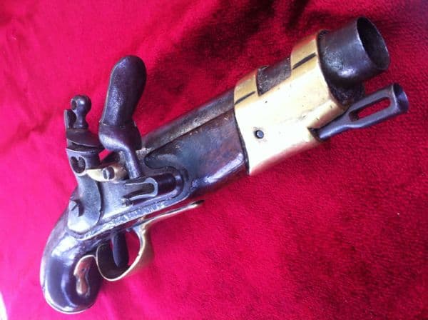 X X X SOLD X X X A Rare French Napoleonic Military Flintlock Pistol C. 1780-1820. Ref 6669