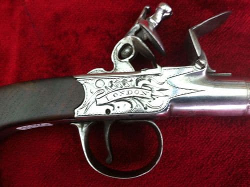 X X X SOLD X X X   A Rare high quality English Flintlock Boxlock pistol Circa 1770 -1790, Made by