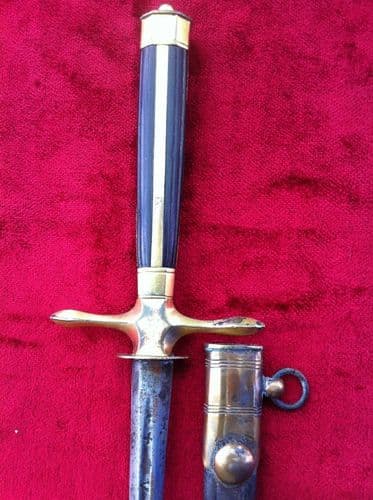 X X X SOLD X X X   A Rare Napoleonic period Portuguese brass mounted Naval Dirk, with original
