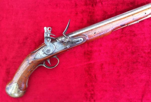 X X X  SOLD X X X  A scarce British Flintlock Long sea-service pistol, from the time of Nelson's
