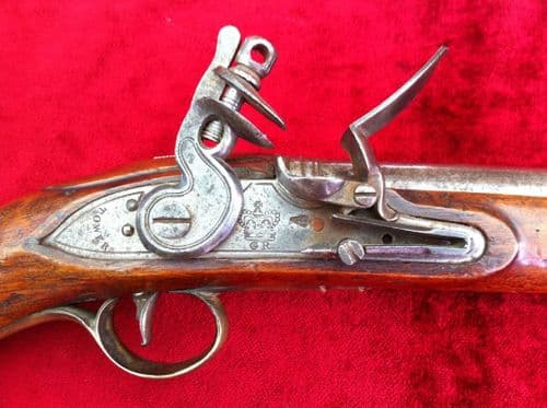 X X X  SOLD X X X  A scarce British Flintlock Long sea-service pistol, from the time of Nelson's