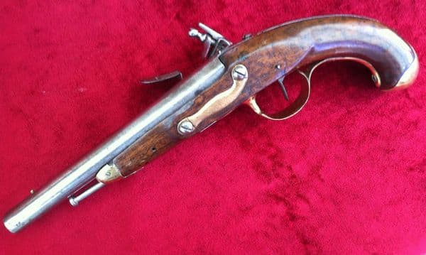 X X X  SOLD  X X X  A scarce French officer's Military Flintlock Pistol of the Napoleonic Period.