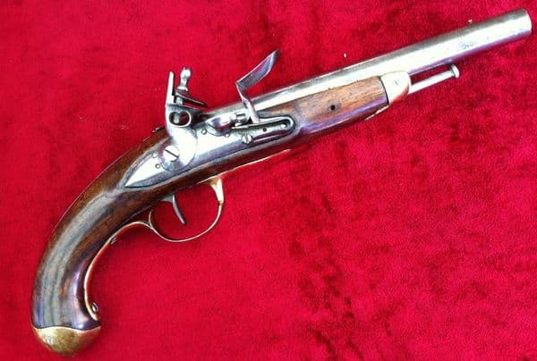 X X X SOLD X X X A scarce French officer's Military Flintlock Pistol of the Napoleonic Period.