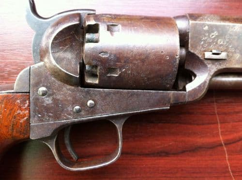 X X X SOLD X X X   A scarce London Colt 1851 Navy revolver. Barrel engraved ADDRESS COL COLT