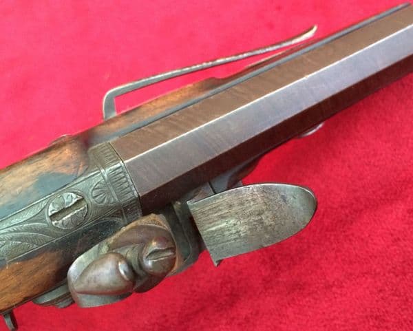 X  X X SOLD X  X X A scarce Napoleonic era Flintlock Pistol by Woolley of Bristol. Octagonal barrel,