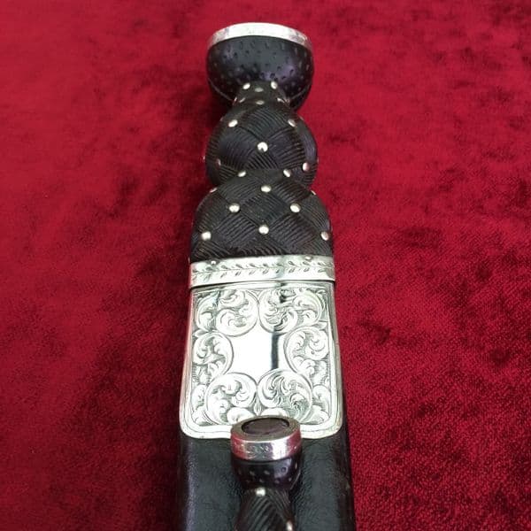 X X X SOLD X X X  A Scottish Dirk  1835. in silver mounted leather scabbardwith bi-knife. Ref 8702.