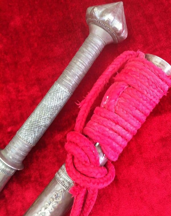 X X X   SOLD  X X X  A Silver Covered Burmese Dha sword. Complete with its original silver covered