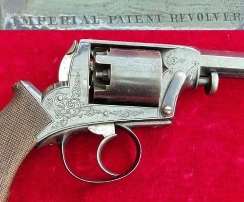 X X X SOLD X X  X Adams style blued   percussion revolver marked IMPERIAL PATENT REVOLVER. Ref 4380.