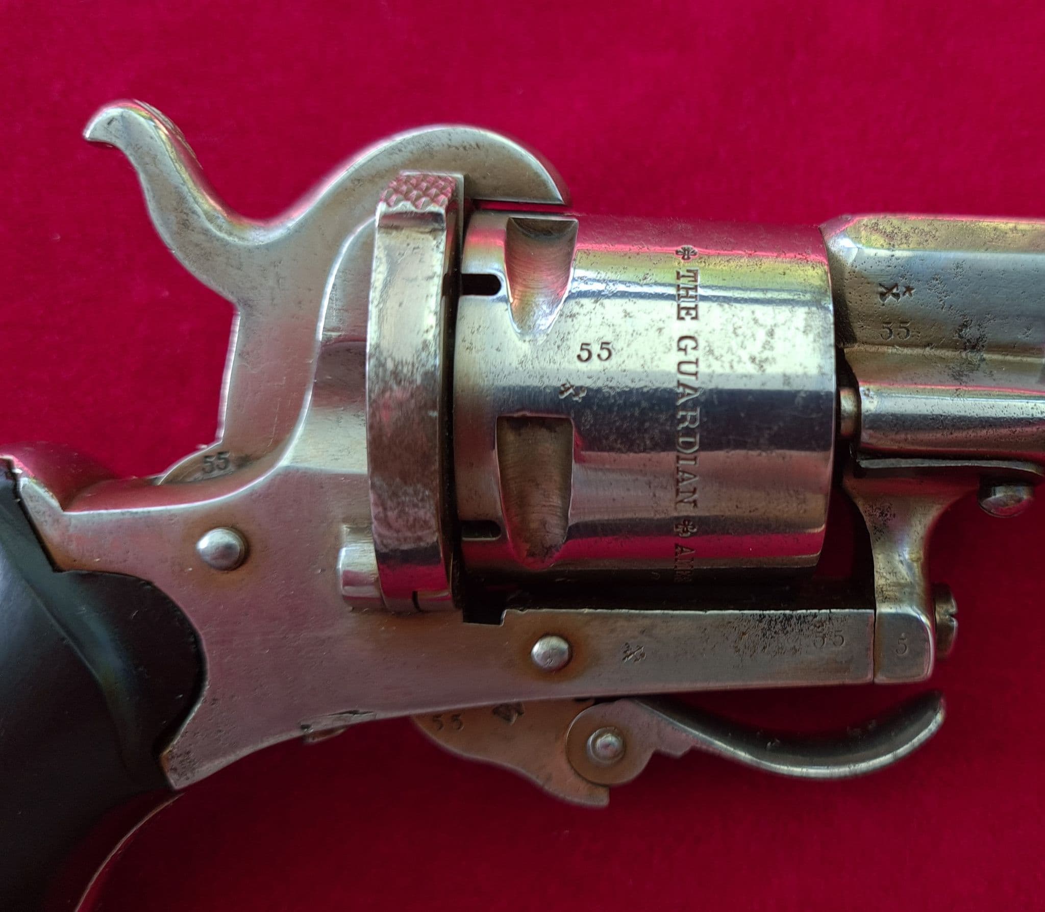 X X X SOLD X X X An 1878 five shot pin-fire revolver Circa 1878 Ref 3053