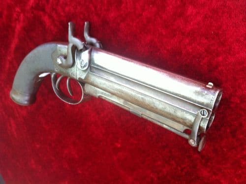 X X X SOLD X X X   An extremely good example of a double barrelled Percussion Pistol by Towl of