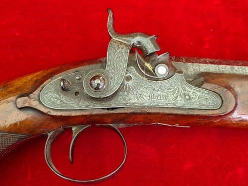 X X X SOLD X X X An Officer's pistol made by W Mills London. Circa 1830. Ref 3281