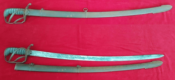 X X X  SOLD X X X   Cavalry sabre carried by Major Bridger 12th L D at Waterloo in 1815. Ref 1213.