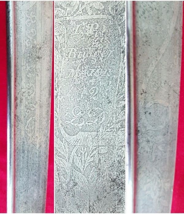 X X X  SOLD X X X   Cavalry sabre carried by Major Bridger 12th L D at Waterloo in 1815. Ref 1213.