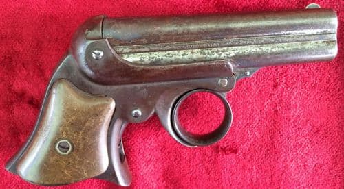 X X X SOLD X X X Derringer in obsolete .32 rimfire calibre, circa 1865-1875. Ref 8425.