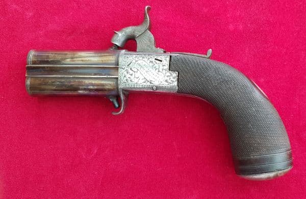 X X X  SOLD X X X  Double barrelled  percussion pistol by J Blissett High Holborn, London.  Ref 2810