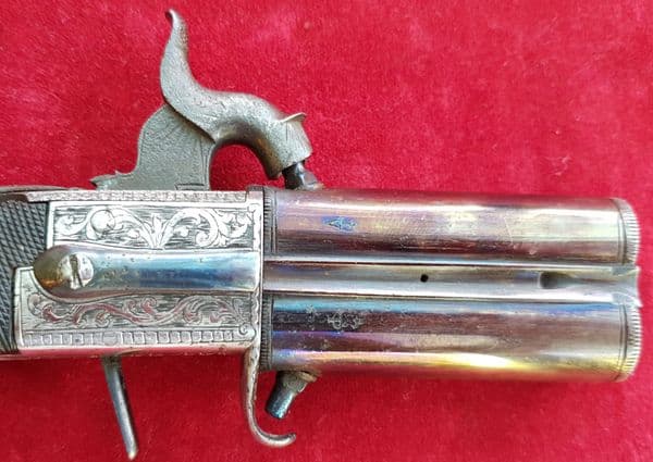 X X X  SOLD X X X  Double barrelled  percussion pistol by J Blissett High Holborn, London.  Ref 2810