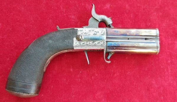 X X X  SOLD X X X  Double barrelled  percussion pistol by J Blissett High Holborn, London.  Ref 2810