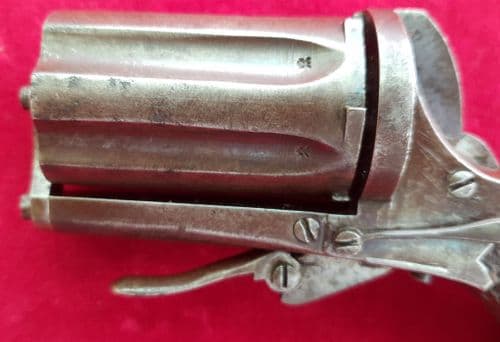 X X X SOLD  X X X English 6 shot Pepperbox 7mm Rim-fire Revolver. Circa 1860-65. Ref 1892