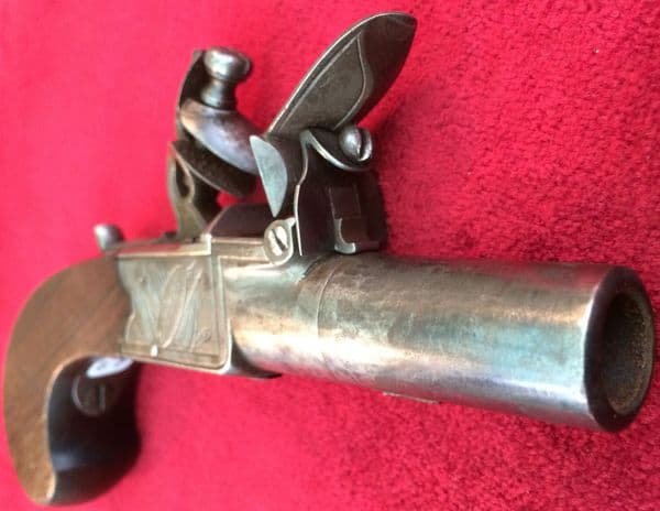 X X X SOLD X X X English Flintlock Boxlock pistol by ANDERTONS & AUSTER, Good condition. Ref 8934.