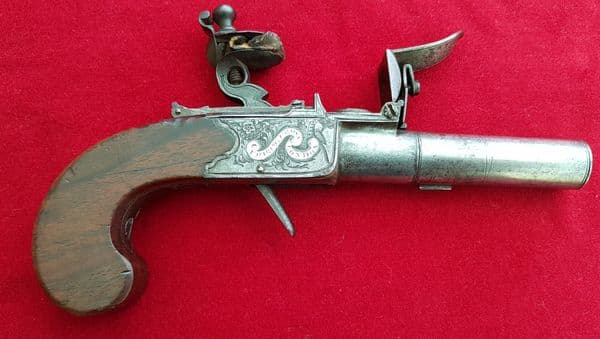 X X X  SOLD X X X  English Flintlock Boxlock pistol by KNUBLEY of LONDON Circa 1785-1790. Ref 9980.