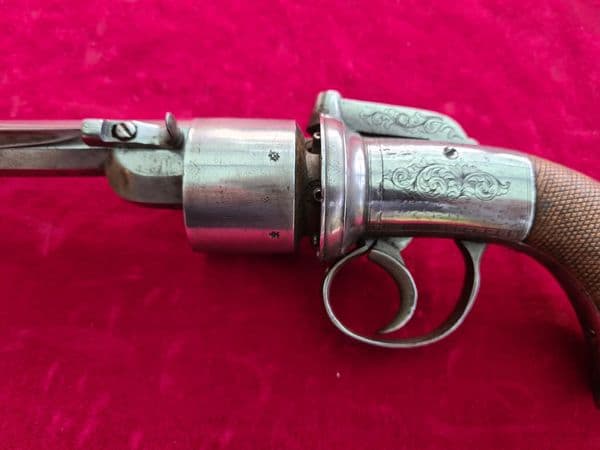 X X X  SOLD X X X   English transitional revolver fitted with a folding bayonet.   Ref 6428