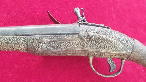 X X X  SOLD X X X  Greek flintlock pistol with decorated all metal full stock. Ref 2697