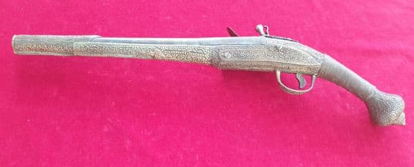 X X X  SOLD X X X  Greek flintlock pistol with decorated all metal full stock. Ref 2697