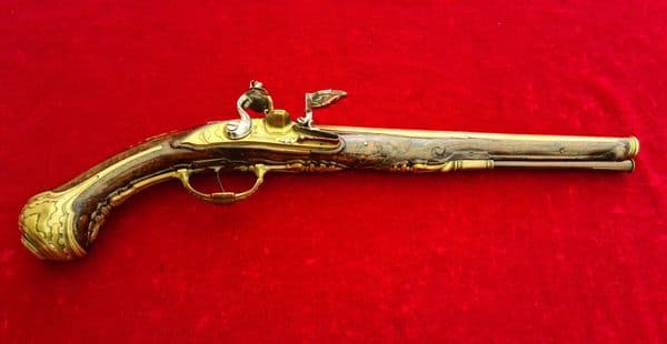 X X X SOLD X X X  ITALIAN single barrel flintlock pistol manufactured by GIOVANI POETA Ref 3730
