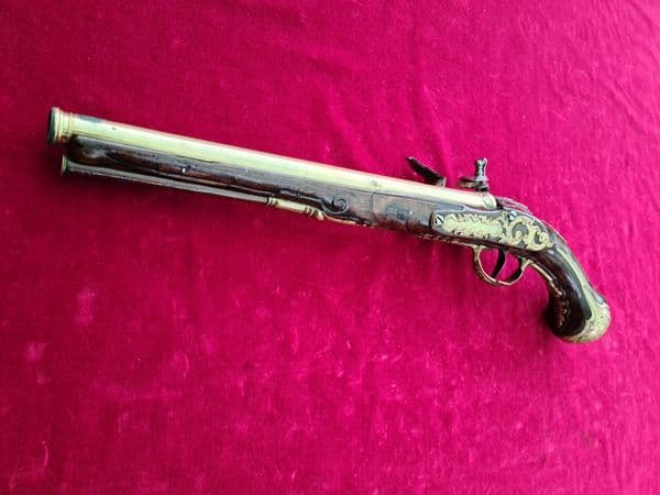 X X X SOLD X X X  ITALIAN single barrel flintlock pistol manufactured by GIOVANI POETA Ref 3730