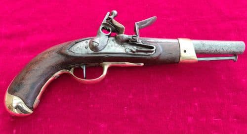 X X X SOLD X X X Napoleonic era French Military Flintlock Officer's Pistol. Ref 6184