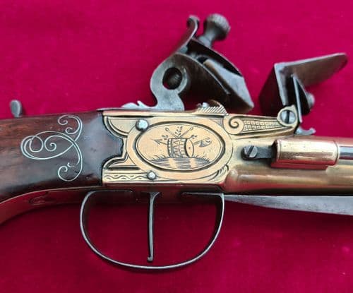 X X X SOLD X  X X  Napoleonic  naval Flintlock Blunderbuss Officer's pistol. C. 1770-1800. Ref 3933.