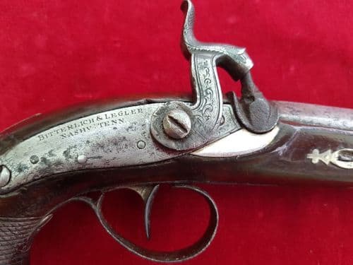 X X X SOLD X X X   Percussion Deringer by Bitterlich & Legler, NASHVILLE. Circa 1862-1867. Ref 1235.
