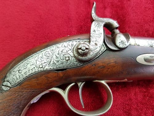 X X X  SOLD X X X Percussion pistol engraved on the lock-plate  maker's name "Wadsworth". Ref 9688.