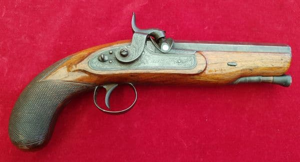 X X X  SOLD  X X X Percussion pistol marked Stevens. Circa 1830-1842.  Ref  2183.