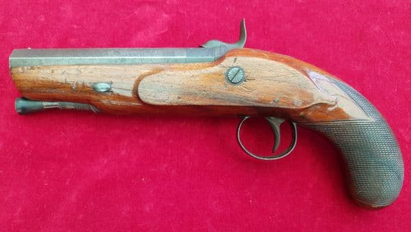 X X X  SOLD  X X X Percussion pistol marked Stevens. Circa 1830-1842.  Ref  2183.