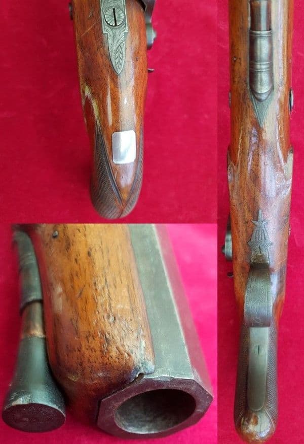 X X X  SOLD  X X X Percussion pistol marked Stevens. Circa 1830-1842.  Ref  2183.