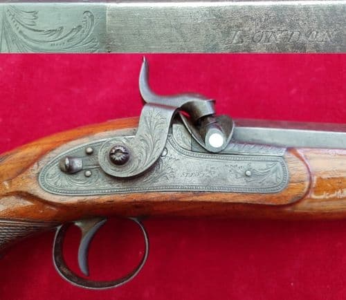 X X X  SOLD  X X X Percussion pistol marked Stevens. Circa 1830-1842.  Ref  2183.