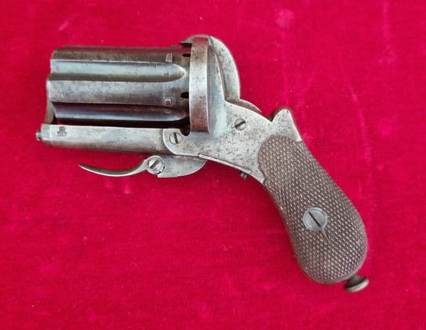 X X X SOLD X X X  Pin-fire pepper-box revolver. Circa 1865. Ref 4144.